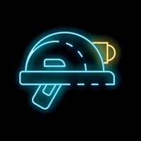 Neon sign representing a circular saw cutting, perfect illustration for hardware store vector