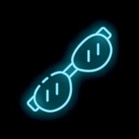 Neon icon of swimming goggles glowing on black background vector