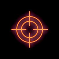 Neon target glowing on black background vector