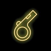 Glowing neon whistle icon on a black background vector