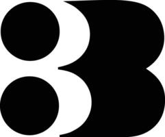 Bold Geometric Numbers 3 Set vector