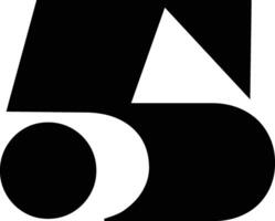 Bold Geometric Numbers 5 Set vector