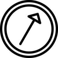 Right Up Line Icon vector