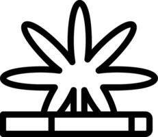 Weed Leaf Line Icon vector