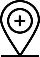 Add Location Line Icon vector