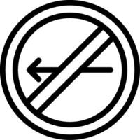 No Turn Left Line Icon vector