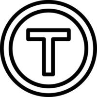 T Junction Line Icon vector