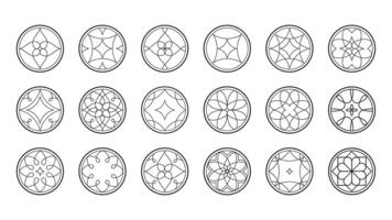 18 Minimalist Line Circular Logos vector