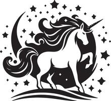 Unicorn-Unicorn silhouette isolated on a white background-Vector illustration. vector