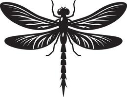 Dragonfly silhouette isolated on white background. Dragonfly illustration design. vector