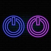 Power button blue glowing neon ui ux icon. Glowing sign logo isolated vector