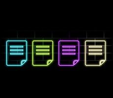 Copy files neon icon. Simple thin line, outline of web, minimalistic icons for UI and UX, website or mobile application isolated... vector