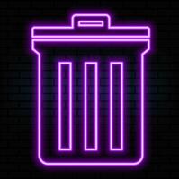 Neon recycle bin icon. trash neon icon. Glowing neon line Recycle bin with recycle symbol icon isolated vector