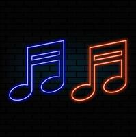 Glowing neon line Music note, tone icon isolated. vector