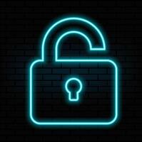 pen lock neon icon. Elements of web set. Simple icon for websites, web design, mobile app, info.. vector