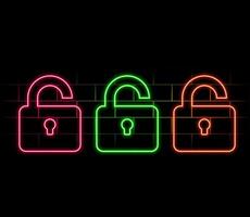 pen lock neon icon. Elements of web set. Simple icon for websites, web design, mobile app, info. vector