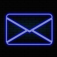 Glowing neon line Envelope icon isolated on black background. Email message letter. vector