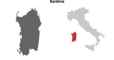 Sardinia blank outline map set vector