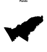 Pando department blank outline map vector