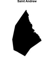 Saint Andrew parish blank outline map vector