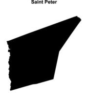 Saint Peter parish blank outline map vector