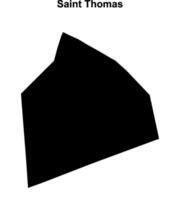 Saint Thomas parish blank outline map vector
