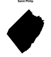 Saint Philip parish blank outline map vector