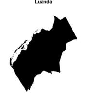 Luanda province blank outline map vector