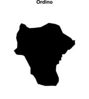Ordino parish blank outline map vector