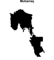 Muharraq governorate blank outline map vector