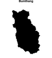 Bumthang district blank outline map vector