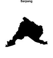 Sarpang district blank outline map vector
