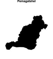 Pemagatshel district blank outline map vector
