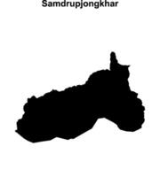 Samdrupjongkhar district blank outline map vector