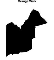 Orange Walk district blank outline map vector