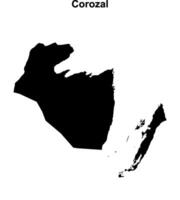 Corozal district blank outline map vector