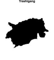 Trashigang district blank outline map vector