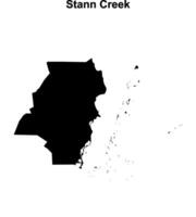 Stann Creek district blank outline map vector