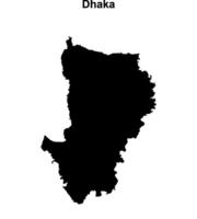 Dhaka division blank outline map vector