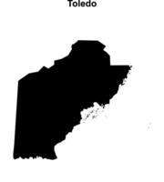 Toledo district blank outline map vector