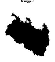 Rangpur division blank outline map vector