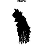 Khulna division blank outline map vector