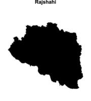 Rajshahi division blank outline map vector