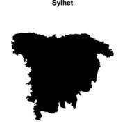 Sylhet division blank outline map vector