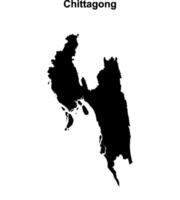 Chittagong division blank outline map vector
