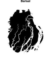 Barisal division blank outline map vector