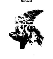 Nunavut blank outline map vector