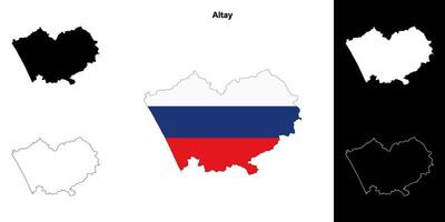 Altay blank outline map set vector
