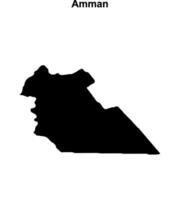 Amman governorate blank outline map vector