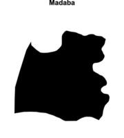Madaba governorate blank outline map vector